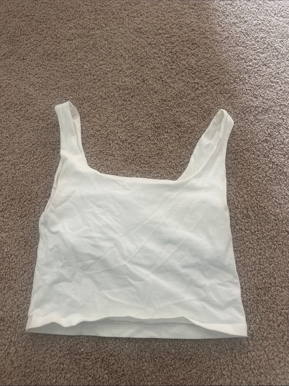 Brandy Melville White Square Neck Crop Tank